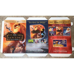 2003 Disney LION KING Movie POP Store Display Promo DVD Advertising Tri Fold NOS